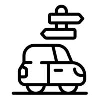 Directional sign above car icon vector