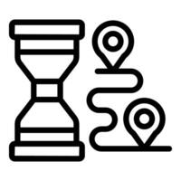 reloj de arena y ruta icono concepto ilustración vector