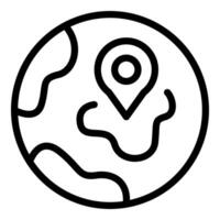 Global location icon line art vector