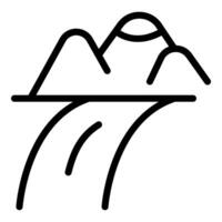 Minimalist mountain range line drawing vector