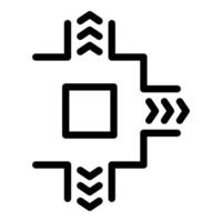 negro contorno icono simbolizando digital transformación y tecnología integración vector