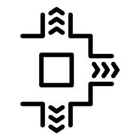 Black outline icon symbolizing digital transformation and technology integration vector