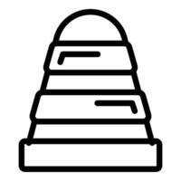 Black and white line drawing of a traffic cone vector
