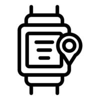 Smartwatch with navigation icon line art vector