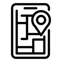 illustration of a smartphone with a map and location pin icon vector