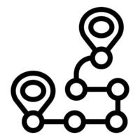 illustration of route map with location pins vector