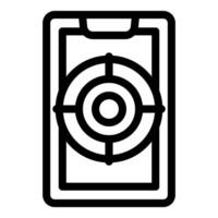 Smartphone target icon outline vector