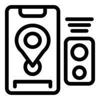 Mobile navigation and traffic alert icons vector