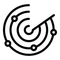 Abstract radial lines with dots icon vector