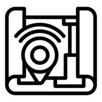 Blueprint and wireless technology concept icon vector