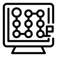 Digital circuit board icon on monitor vector