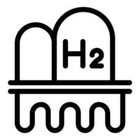 Black outline icon of hydrogen h2 symbol on a white background vector