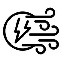 Wind and lightning icon illustration vector
