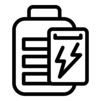 Battery icon with lightning bolt vector