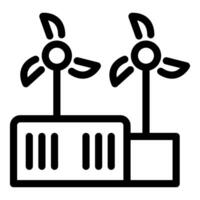 Wind turbines line icon design vector