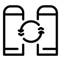 Black and white icon representing synchronization between two smartphones vector