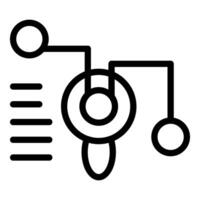 Black and white circuit board icon vector