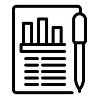 Business data analysis chart with pen icon vector