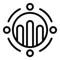 Black and white image of a stylized sunburst emblem with a central bar pattern vector