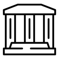 Black and white line drawing of a classic government building icon vector