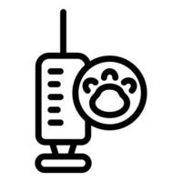 Veterinary syringe icon with paw print vector