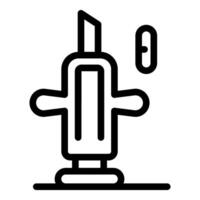 Flat line black and white syringe icon vector