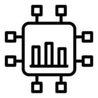 Modern data processing chip icon vector