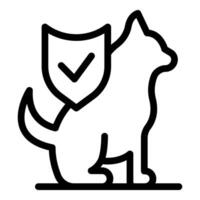 A line art illustration of a husky dog with a shield, symbolizing protection vector