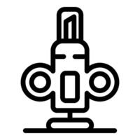 Flat line art of a retro space rocket vector