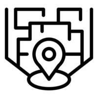 Digital location pin on abstract map icon vector