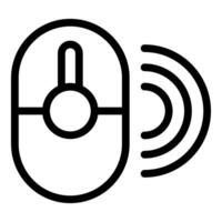 Wireless mouse icon with radio waves vector