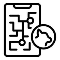 Mobile maze game with pig icon vector