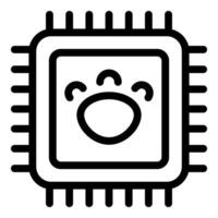 Cartoon microchip mascot with smiling face vector