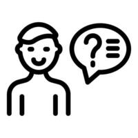 Curious person icon with question bubble vector