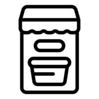 Container of yogurt line icon vector