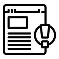 Blogging concept icon with magnifying glass vector