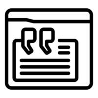 Quotation marks icon on document illustration vector