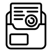 Retro floppy disk outline icon vector