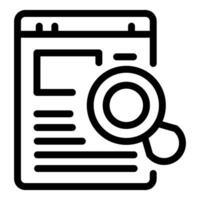 Abstract icon of magnifying glass on document vector