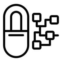 Modern capsule and circuit icon vector