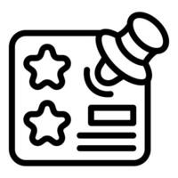 icon of a starred document with push pin vector