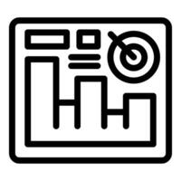 Business analytics icon with bar chart and target vector