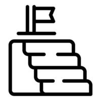 Minimalist success icon with flag on top vector