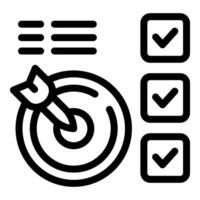 Bullseye target icon with check marks vector