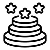 Startopped cake line art illustration vector