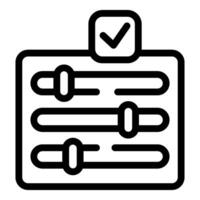 Outline of a checklist icon with checkmark vector