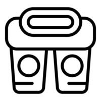 Simple black and white icon of binoculars, perfect for apps and websites vector