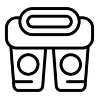 Simple black and white icon of binoculars, perfect for apps and websites vector