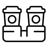 dos para llevar café tazas icono vector