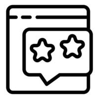 A web browser icon with star ratings, suggesting online reviews and feedback vector